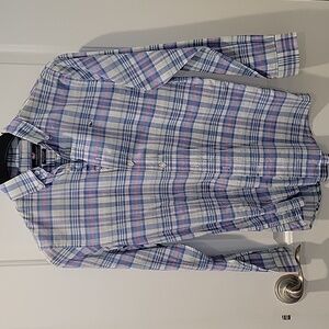 Vineyard Vines Boys Large (16) cotton plaid shirt